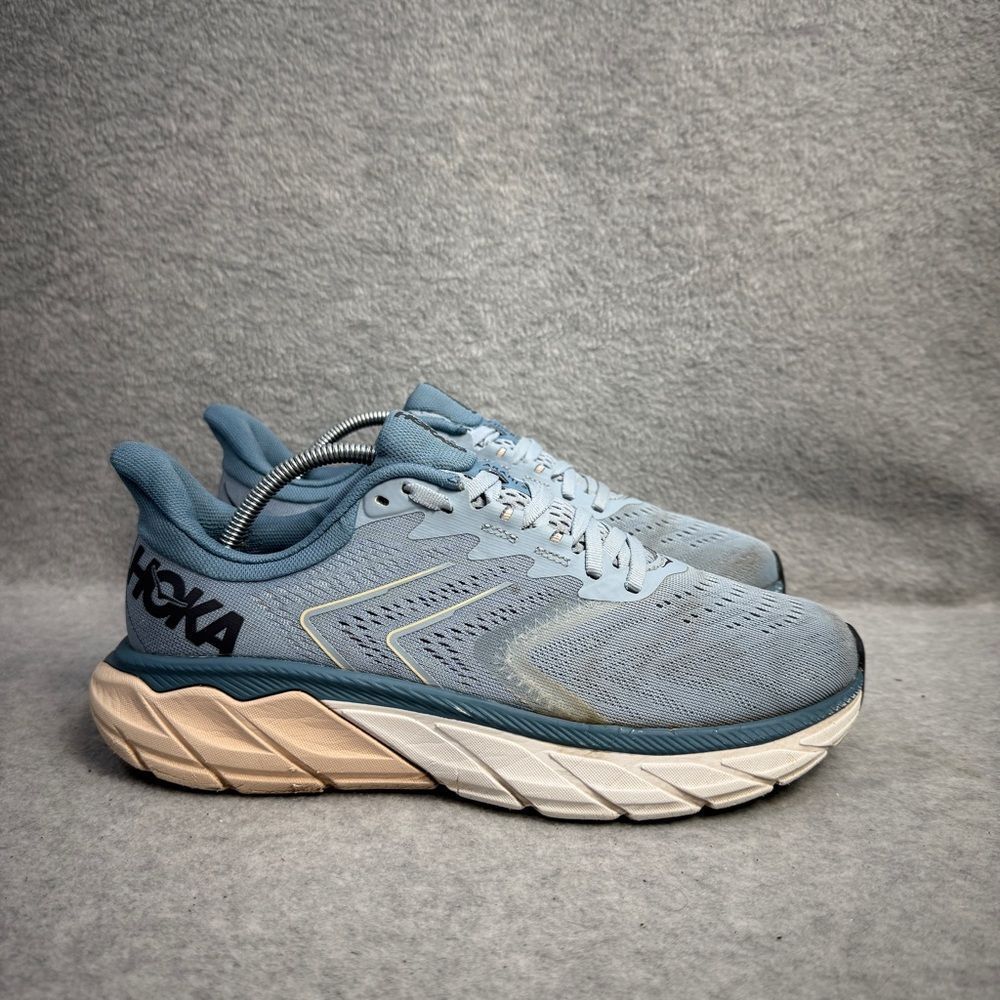 Hoka One One Womens Shoes Size 8.5 D Arahi 5 Blue White Wide Fit Running Sneaker - Picture 4 of 10